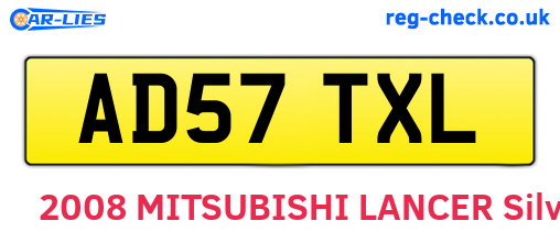 AD57TXL are the vehicle registration plates.