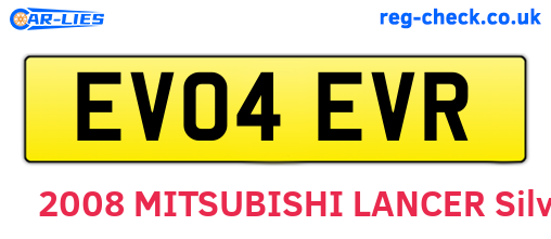EV04EVR are the vehicle registration plates.
