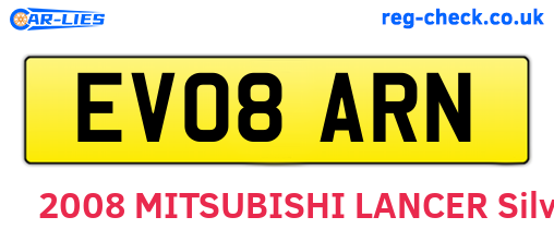 EV08ARN are the vehicle registration plates.