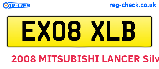 EX08XLB are the vehicle registration plates.