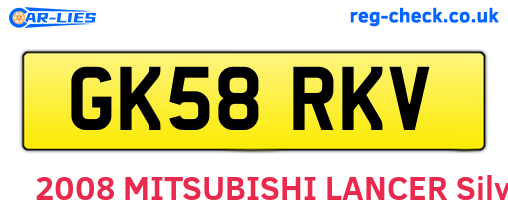 GK58RKV are the vehicle registration plates.