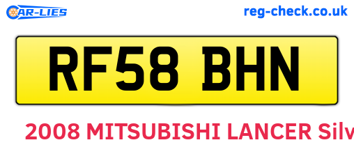 RF58BHN are the vehicle registration plates.