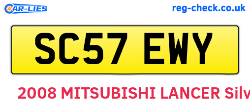 SC57EWY are the vehicle registration plates.