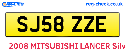 SJ58ZZE are the vehicle registration plates.