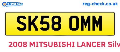 SK58OMM are the vehicle registration plates.