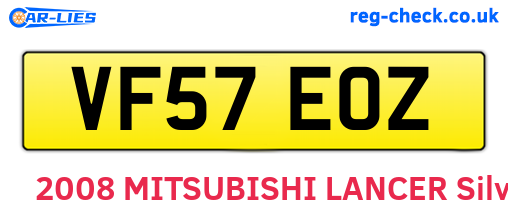 VF57EOZ are the vehicle registration plates.