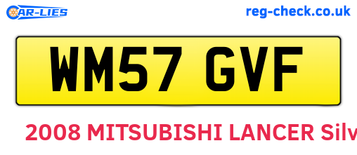 WM57GVF are the vehicle registration plates.