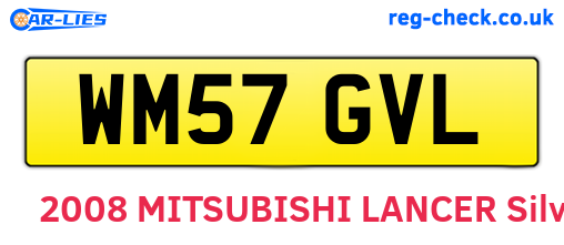 WM57GVL are the vehicle registration plates.