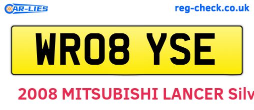 WR08YSE are the vehicle registration plates.