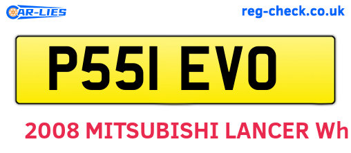 P551EVO are the vehicle registration plates.