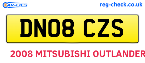 DN08CZS are the vehicle registration plates.