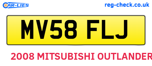 MV58FLJ are the vehicle registration plates.
