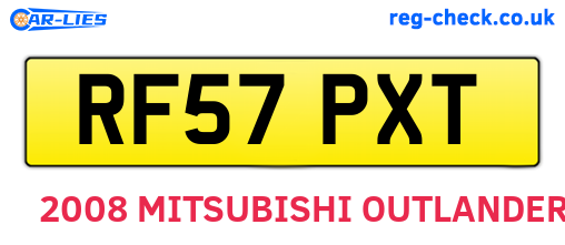 RF57PXT are the vehicle registration plates.