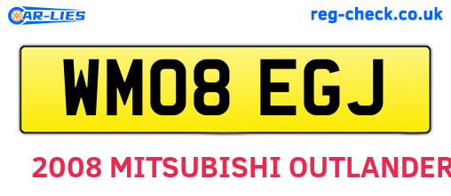 WM08EGJ are the vehicle registration plates.