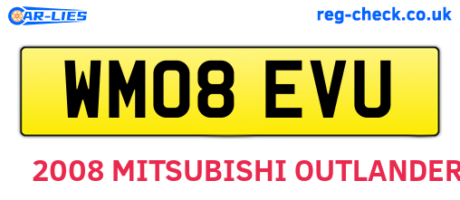 WM08EVU are the vehicle registration plates.