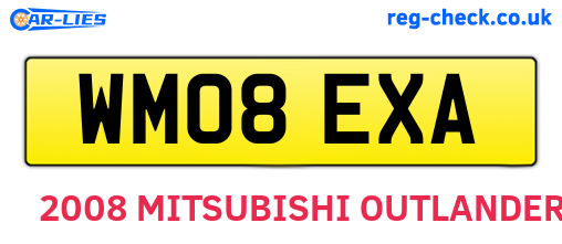 WM08EXA are the vehicle registration plates.