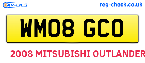 WM08GCO are the vehicle registration plates.