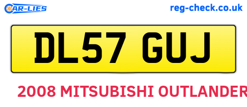 DL57GUJ are the vehicle registration plates.