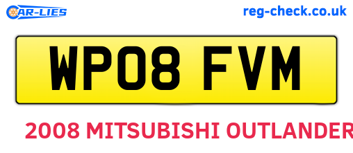 WP08FVM are the vehicle registration plates.