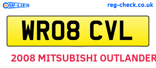 WR08CVL are the vehicle registration plates.