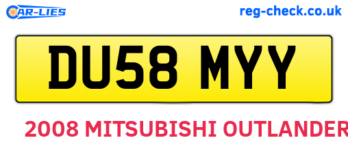 DU58MYY are the vehicle registration plates.