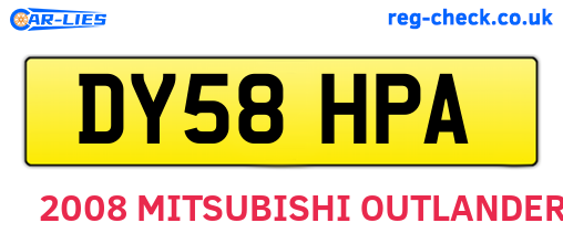 DY58HPA are the vehicle registration plates.