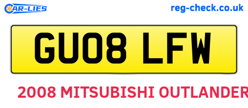 GU08LFW are the vehicle registration plates.