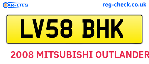 LV58BHK are the vehicle registration plates.