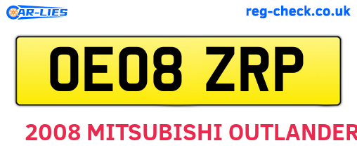 OE08ZRP are the vehicle registration plates.