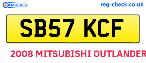 SB57KCF are the vehicle registration plates.