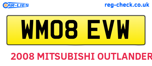 WM08EVW are the vehicle registration plates.