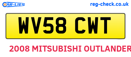WV58CWT are the vehicle registration plates.