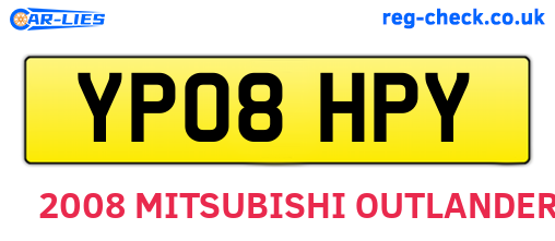 YP08HPY are the vehicle registration plates.