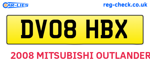 DV08HBX are the vehicle registration plates.