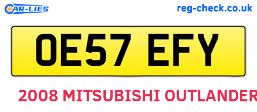 OE57EFY are the vehicle registration plates.