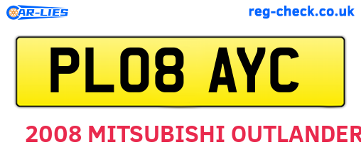 PL08AYC are the vehicle registration plates.
