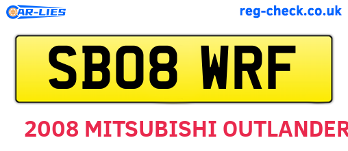 SB08WRF are the vehicle registration plates.