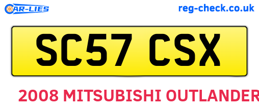 SC57CSX are the vehicle registration plates.