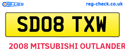 SD08TXW are the vehicle registration plates.