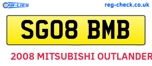 SG08BMB are the vehicle registration plates.