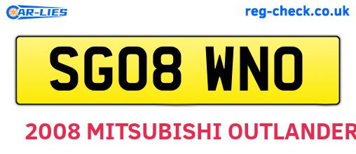 SG08WNO are the vehicle registration plates.