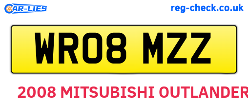 WR08MZZ are the vehicle registration plates.