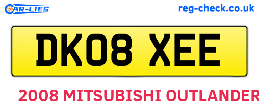 DK08XEE are the vehicle registration plates.