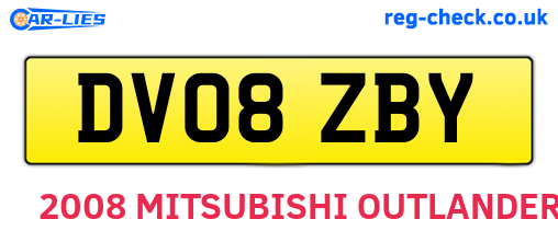DV08ZBY are the vehicle registration plates.