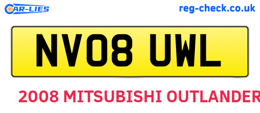 NV08UWL are the vehicle registration plates.