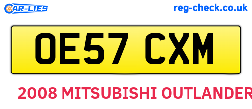 OE57CXM are the vehicle registration plates.