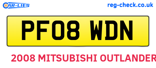 PF08WDN are the vehicle registration plates.