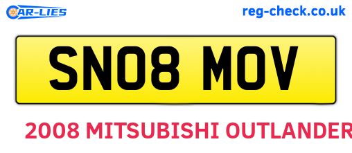 SN08MOV are the vehicle registration plates.