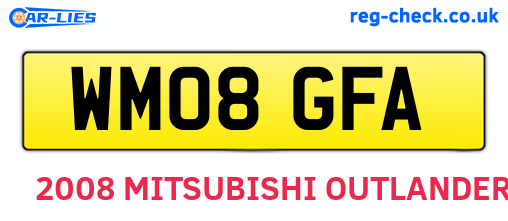 WM08GFA are the vehicle registration plates.
