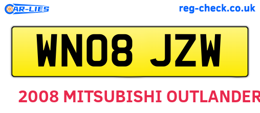 WN08JZW are the vehicle registration plates.